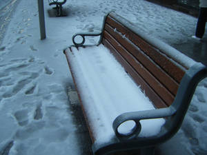 A snowful bench