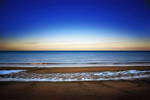 North Sea Dusk with Walker+Dog: Norfolk UK by Coigach