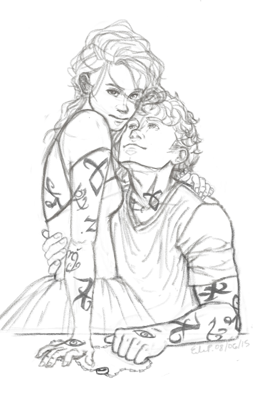 Clary and Jace Sketch