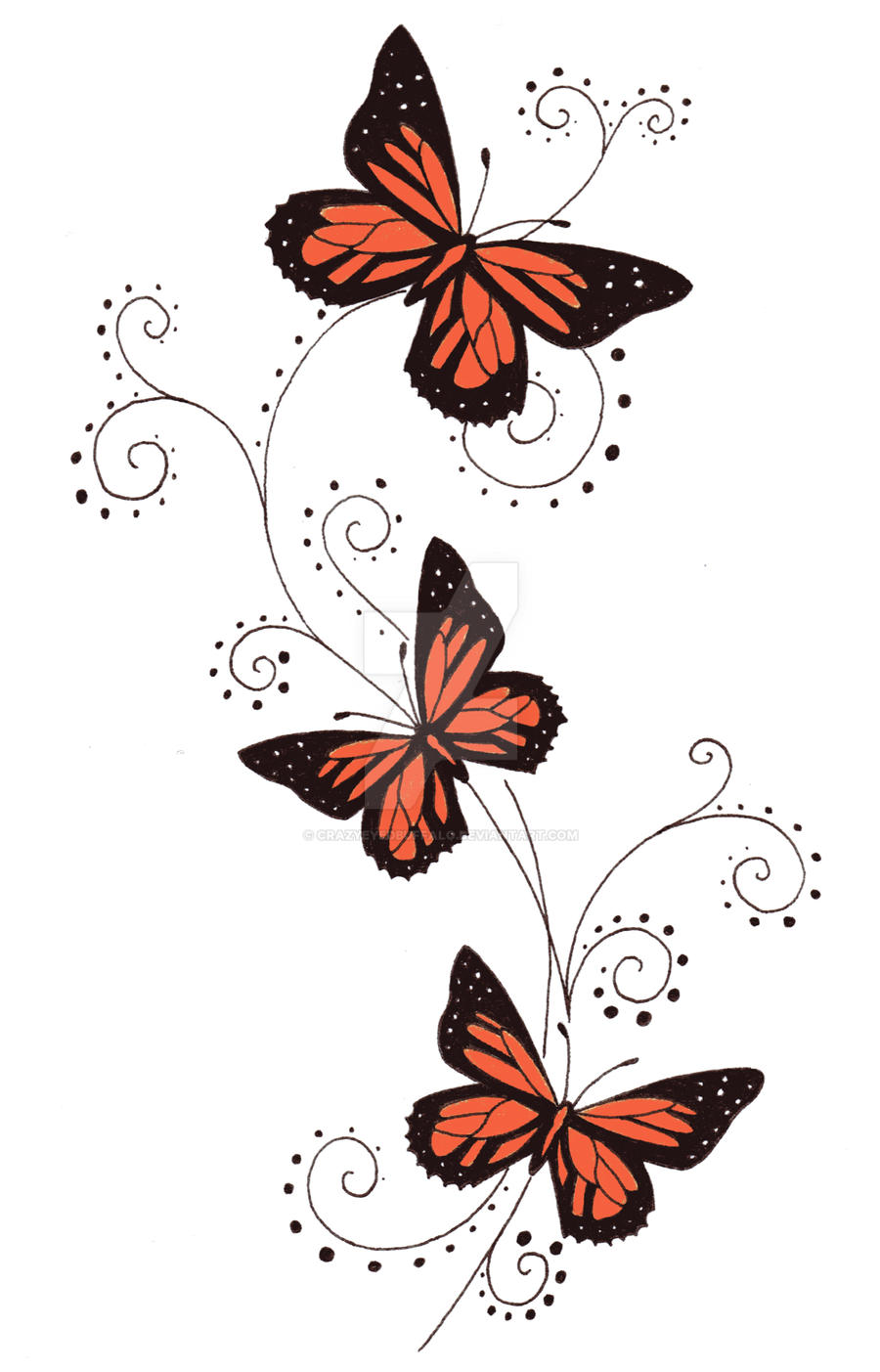 Orange butterfly swirls by crazyeyedbuffalo on DeviantArt