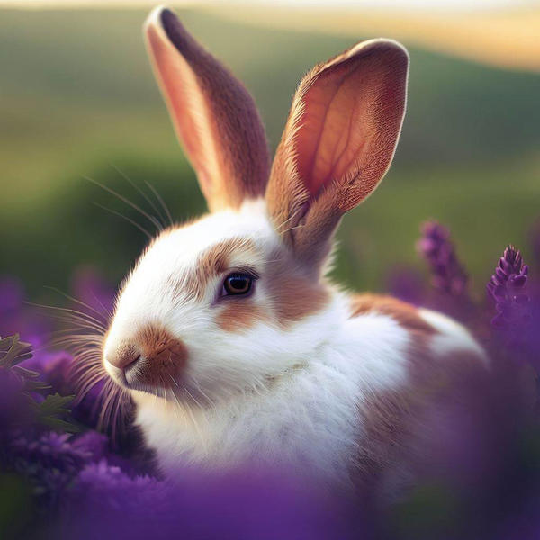 Smiling Rabbit Purple Adorable rabbit field of purple 0018 by Brightandpurple on DeviantArt