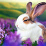 Adorable rabbit field of purple 0024