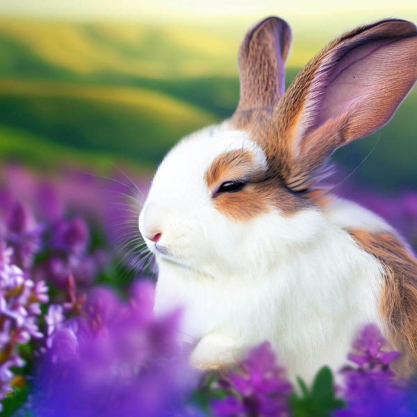 Smiling Rabbit Purple Adorable rabbit field of purple 0024 by Brightandpurple on DeviantArt