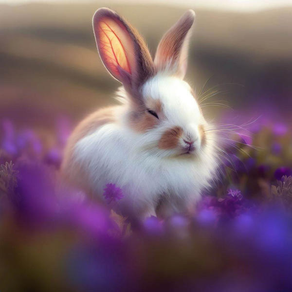 Smiling Rabbit Purple Adorable rabbit field of purple 0027 by Brightandpurple on DeviantArt