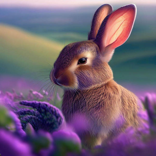 Smiling Rabbit Purple Adorable rabbit field of purple 0007 by Brightandpurple on DeviantArt