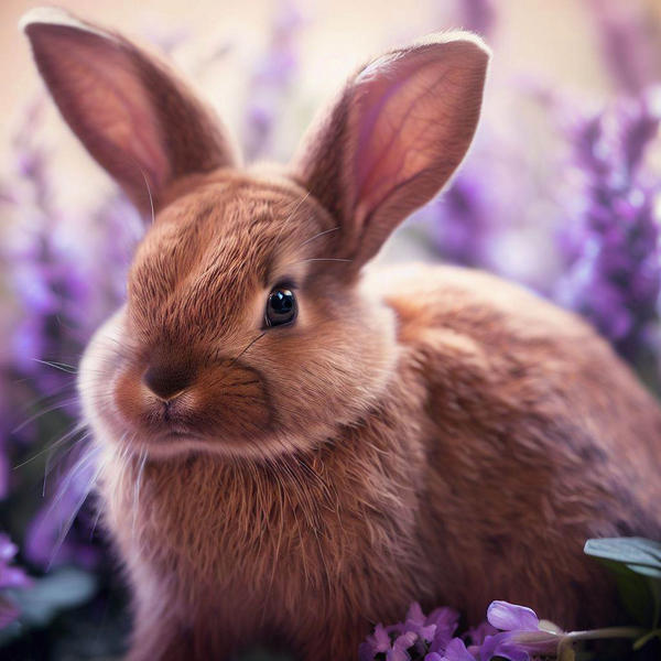 Peruple Rabbit Adorable rabbit field of purple 0008 by MyAIArtJourney on DeviantArt