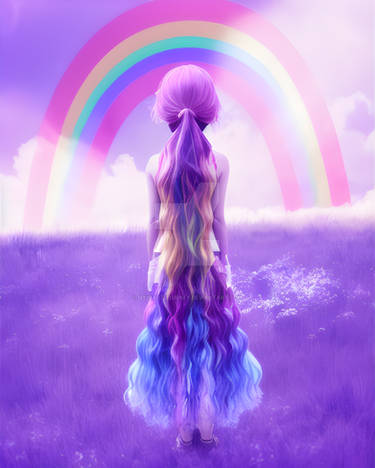 Beautiful hair Rainbow Girl v