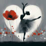 Elegance in Bloom: Ballerina Among Poppies