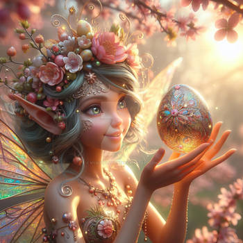 Enchanted Spring Fairy with Ornate Egg