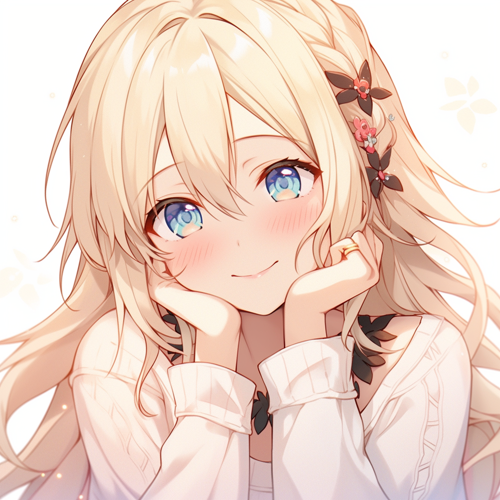 Cute blonde anime girl smiling by AerisNyx on DeviantArt
