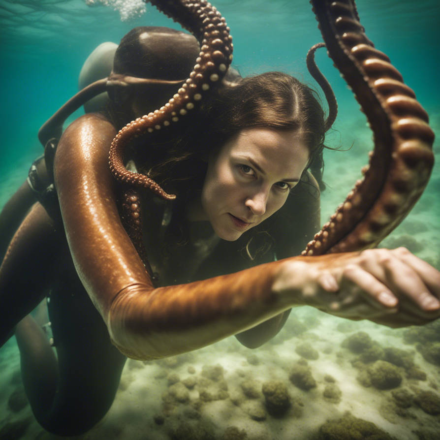 An attractive female skin diver is attacked by a g by bargenbib on ...