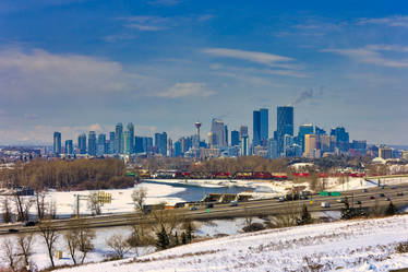 Downtown Calgary Max Bell Centre Winter