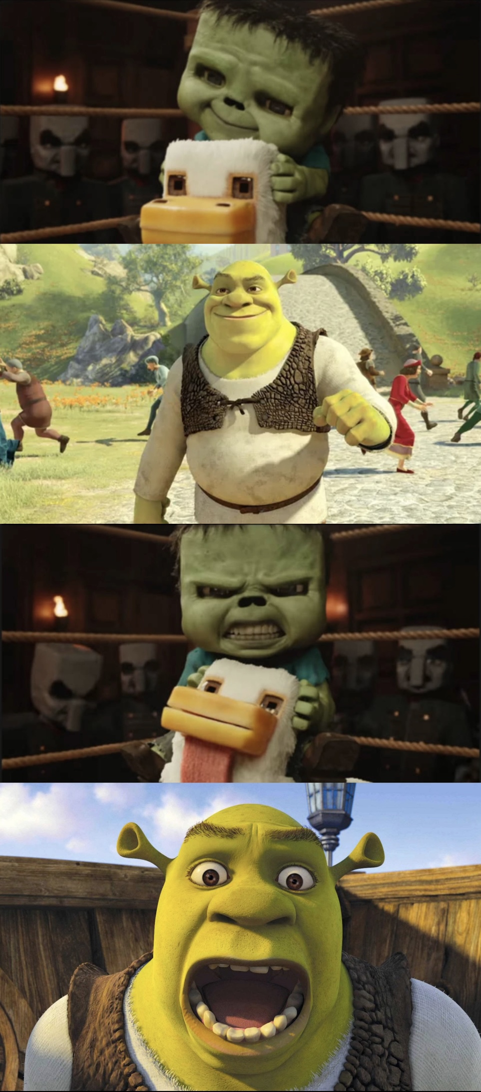 Shrek gets scared of Chicken Jockey