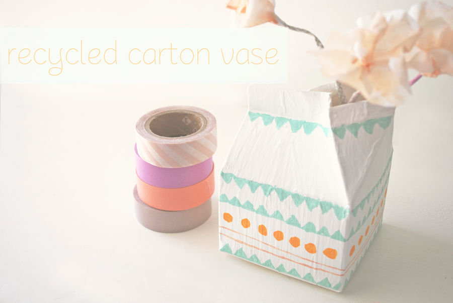DIY carton flower vase