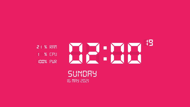 Digital Rainmeter Clock and System Monitor Skin by Rainmeterbase on ...