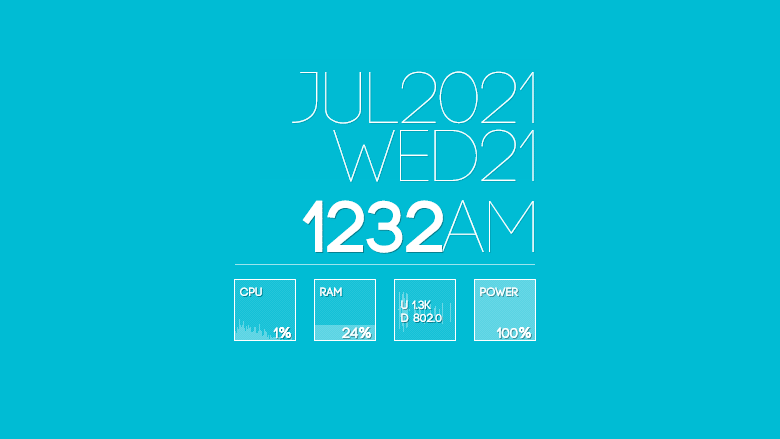 Encoded Rainmeter Clock and System Monitor Skin by Rainmeterbase on ...