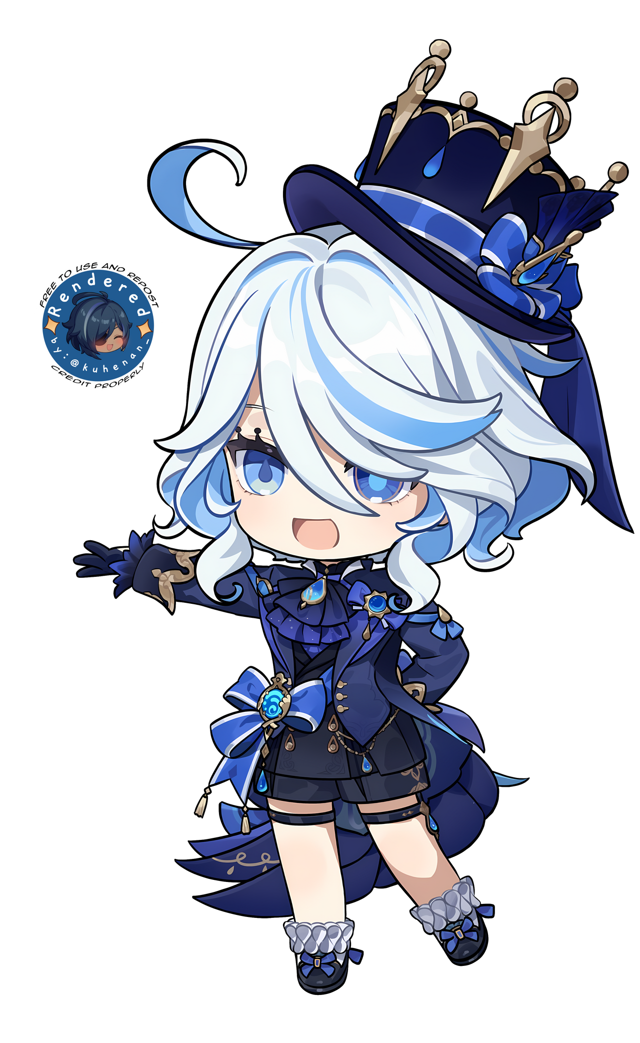 Furina Chibi Render by kintreatransparents on DeviantArt