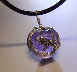 Purple Dragonfly Pendant