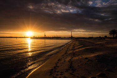 Sundown on the beach