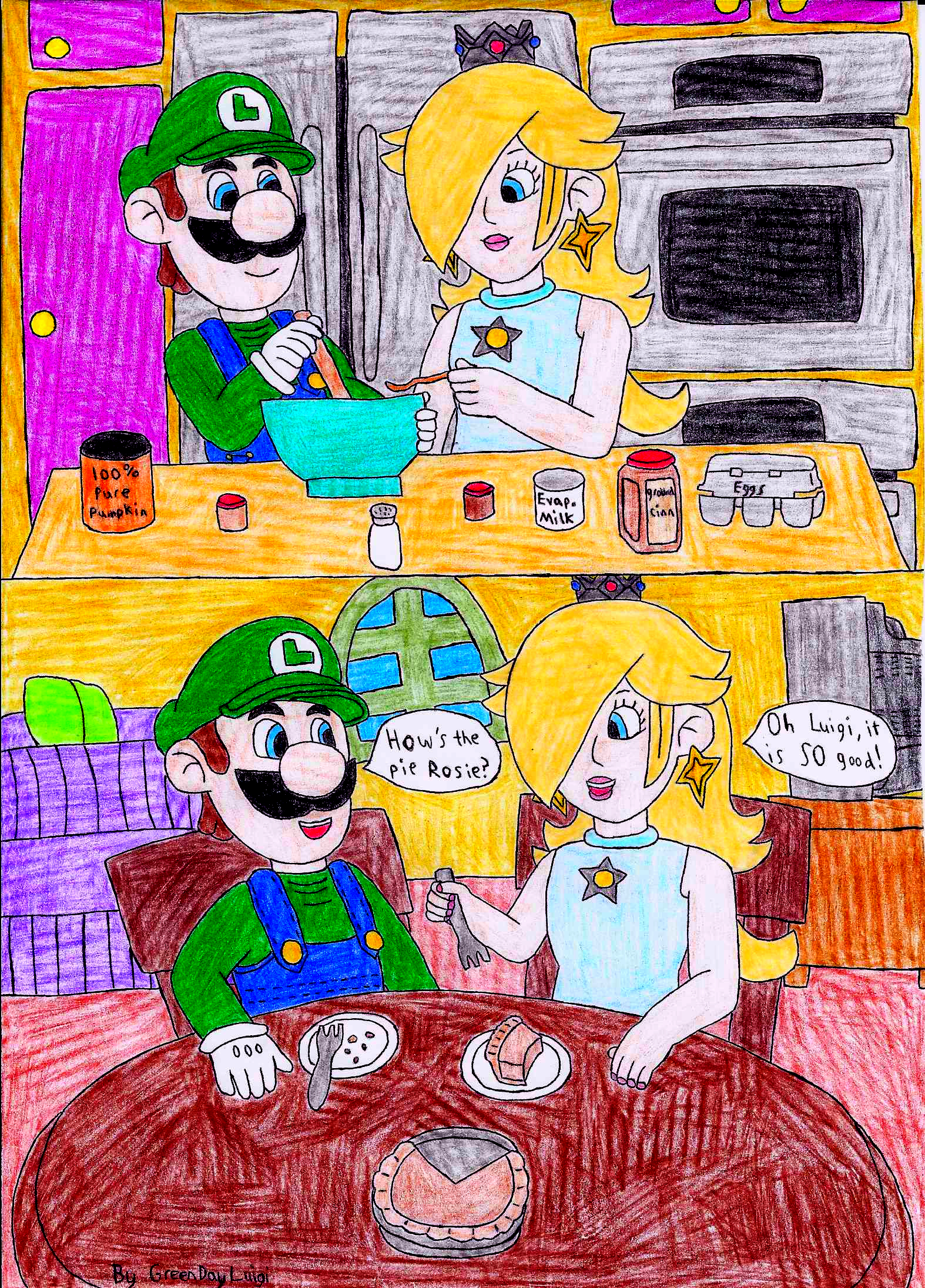 Luigi and Rosalina make pumpkin pie