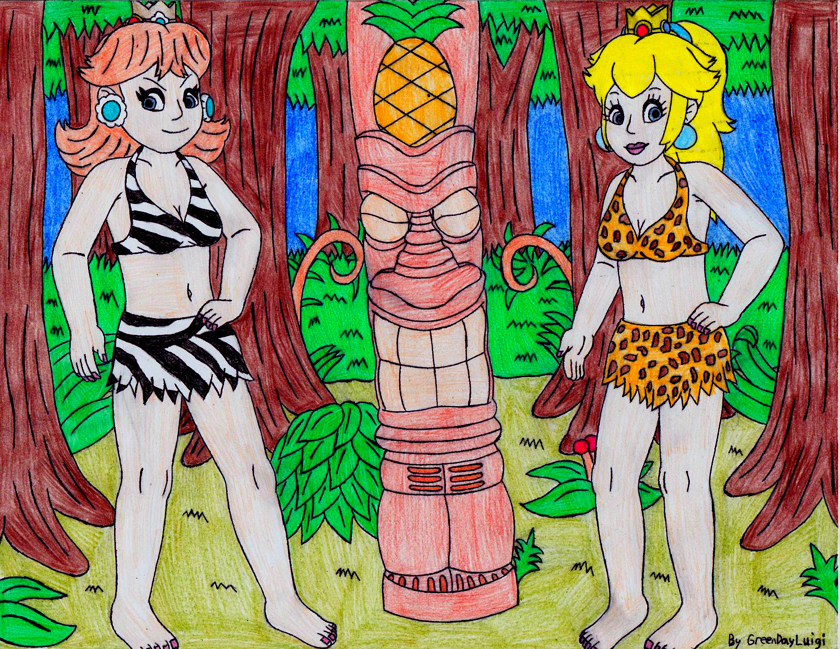 Jungle Princesses and a Tiki Pole (Request)