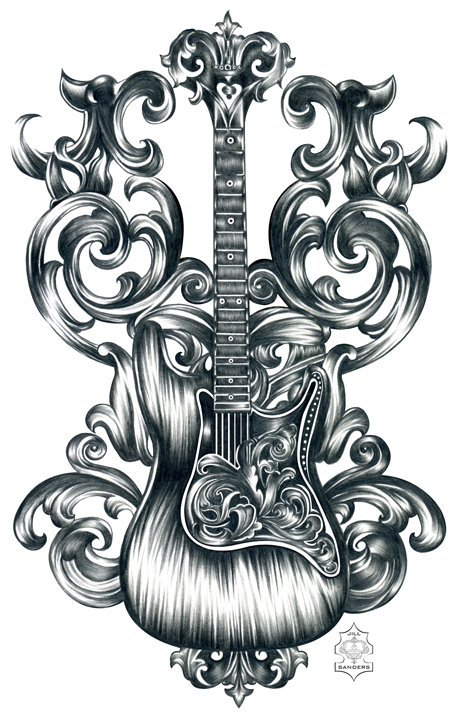 Guitar Wings Drawing