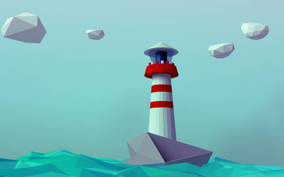 Low Poly Lighthouse 2560x1600