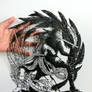 Papercutting Art: Black and White Joined in Battle