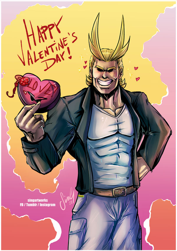 Valentine's 2018 - All Might by Nekoi-Echizen