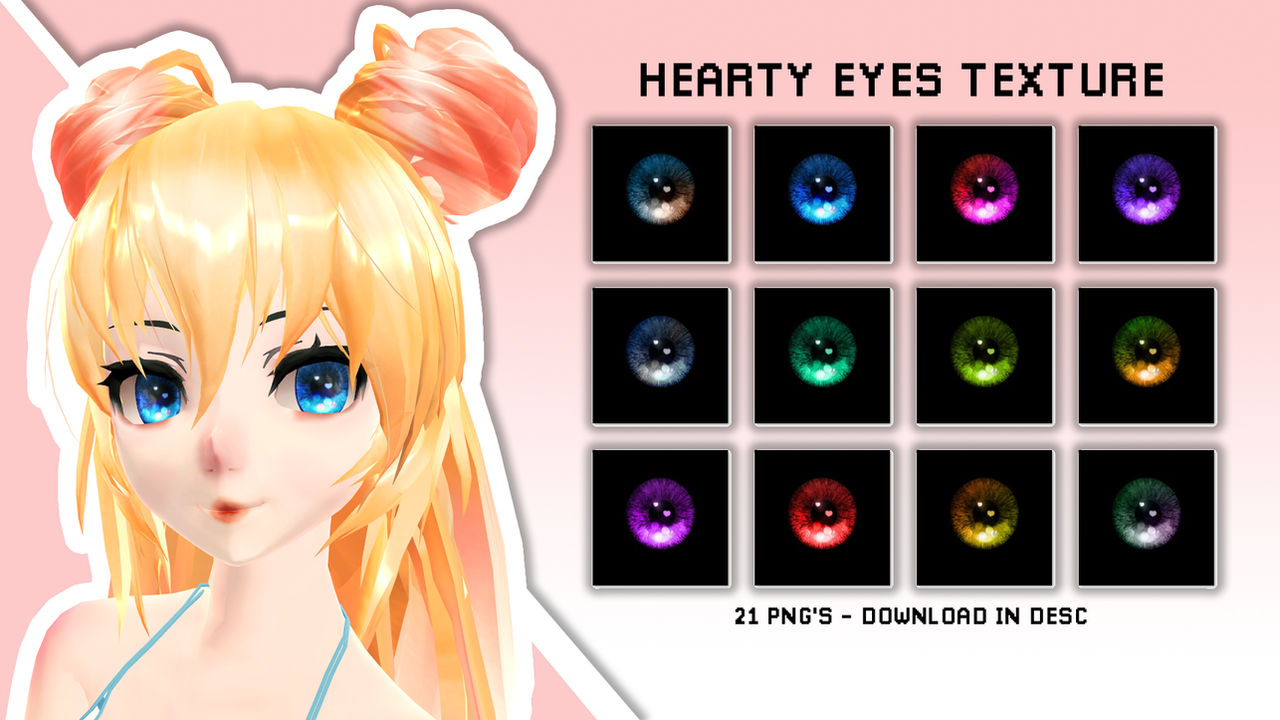 Hearty Eyes textures MMD download by Pikagum on DeviantArt