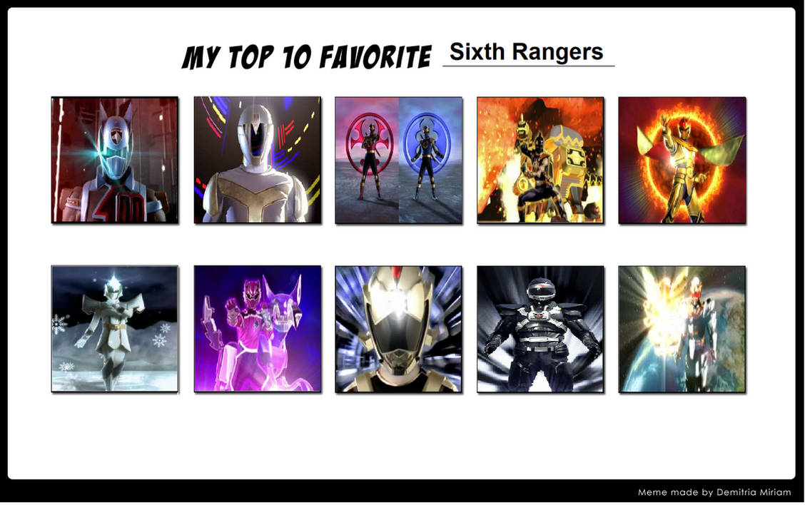 My Top 10 Favourite Sixth Rangers by MadRedX12 on DeviantArt