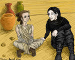 Star Wars TFA Reylo 'Relaxing on Jakku' by minamsfallenangel