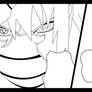 Lineart do Naruto VS Sasuke Com mascara do Tobi