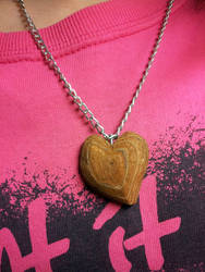 Tree bark heart necklace