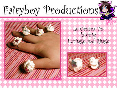 Cream Rings and Earings