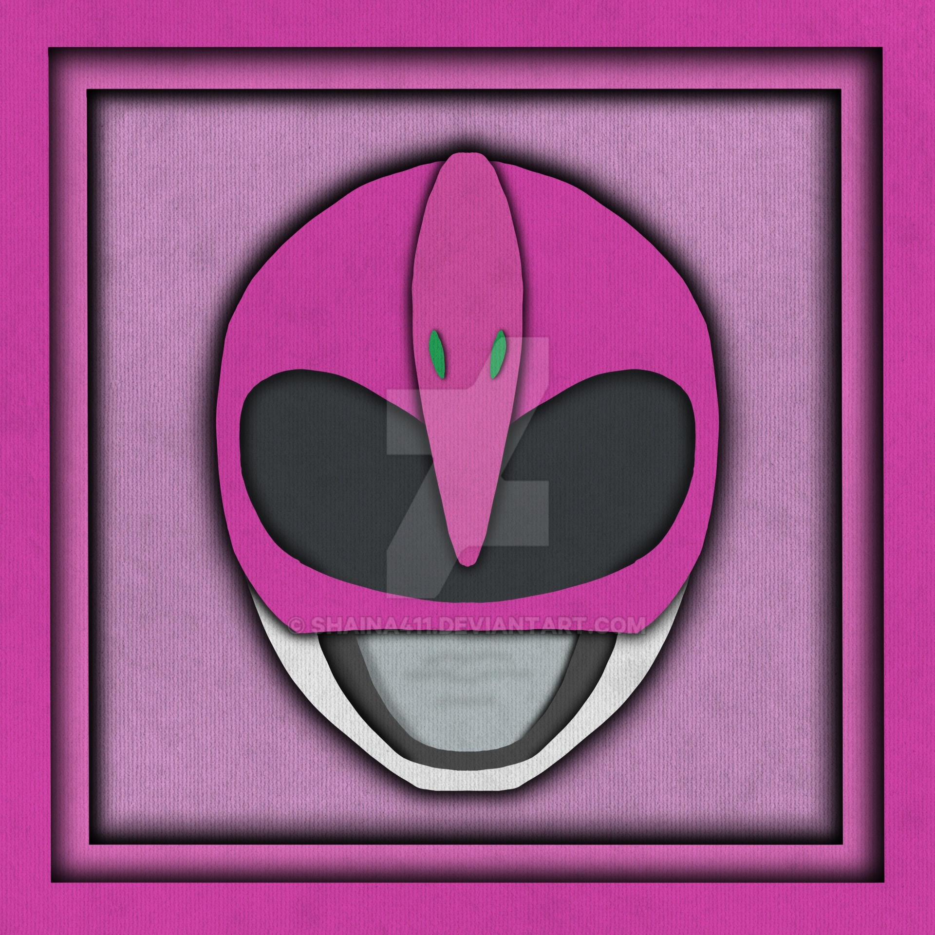 Pink Power Ranger Shadow Box by shaina411 on DeviantArt