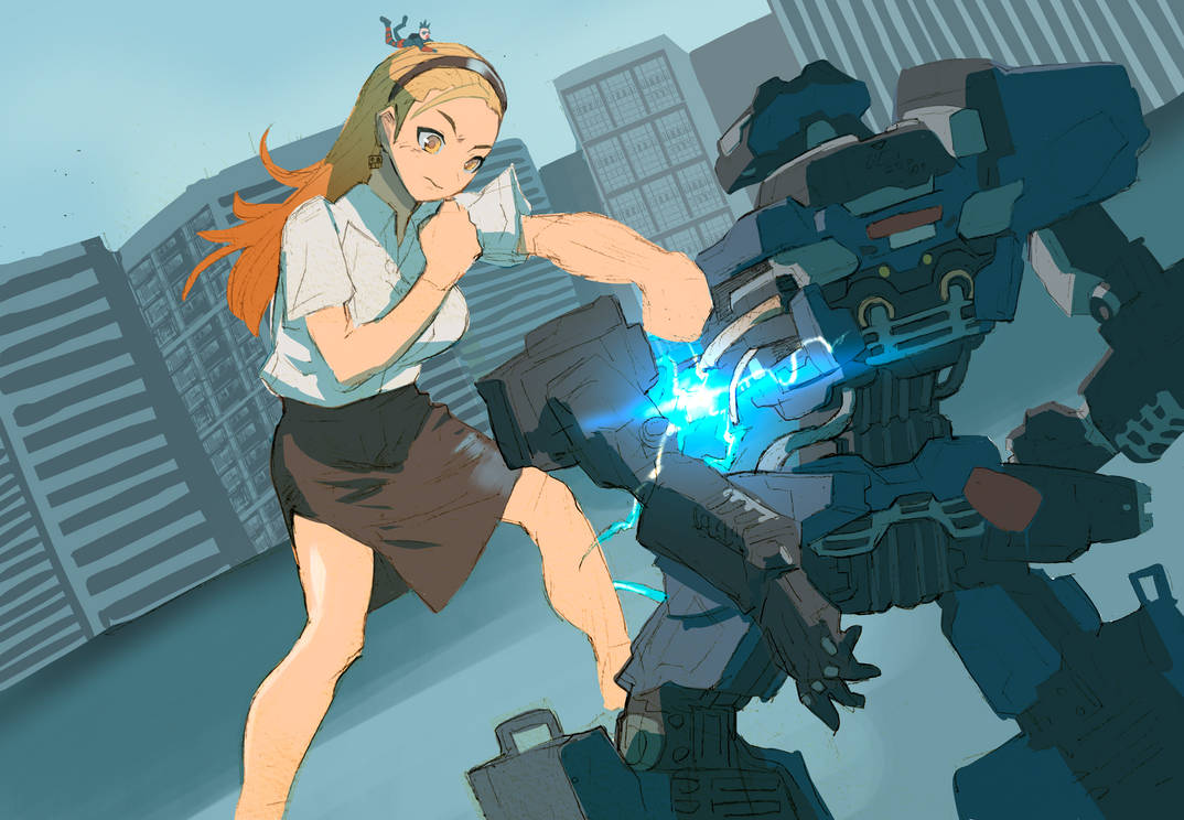 Fanbox)Smashing the robot by duckbanks on DeviantArt