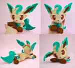 Leafeon Beanie Plush by SewYouPlushieThings