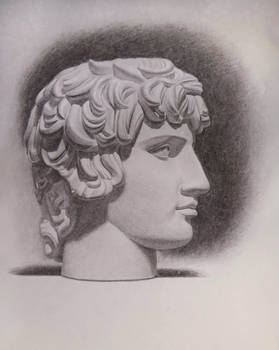 Plaster antique head of Antinous