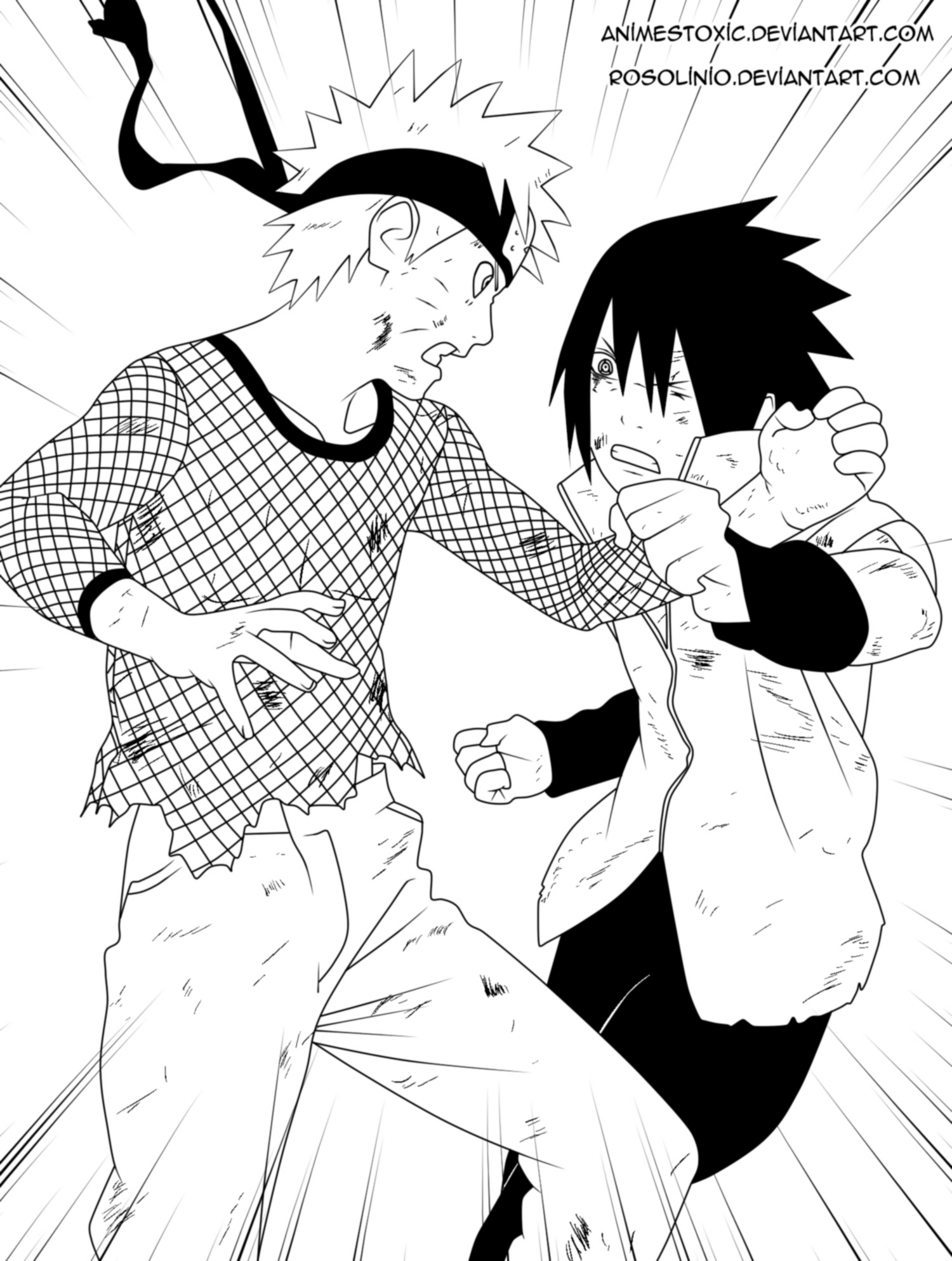 Original artwork] Sasuke vs Neji! - Manga Style : r/Naruto