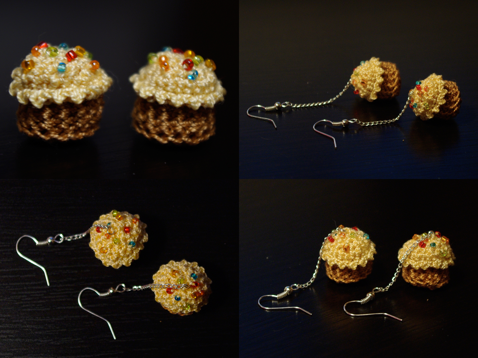 lemon cupcake ear-rings