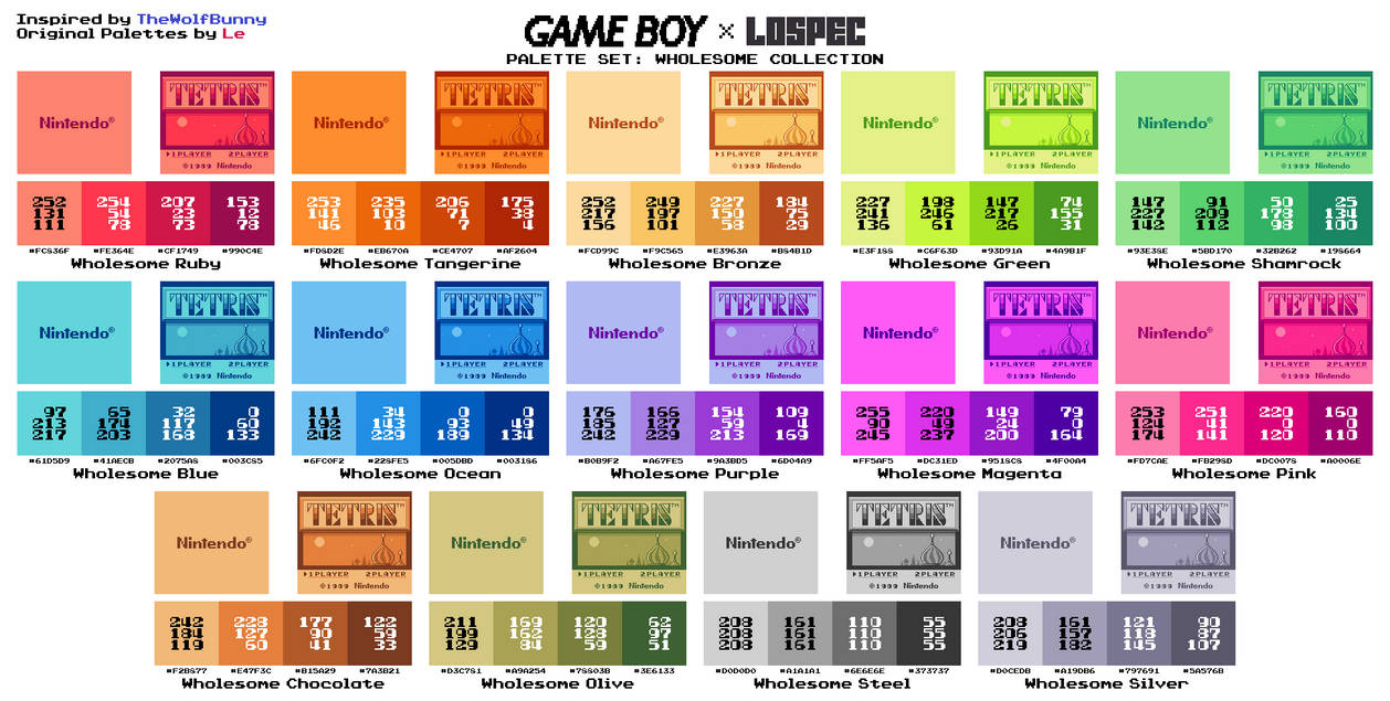 Game Boy Palette Set - Wholesome Collection by AdvancedFan2020 on ...