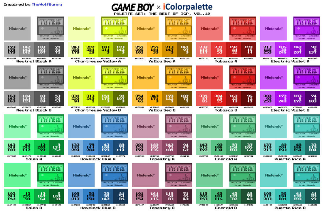 Game Boy Palette Set - The Best of ICP, Vol. 12 by AdvancedFan2020 on ...