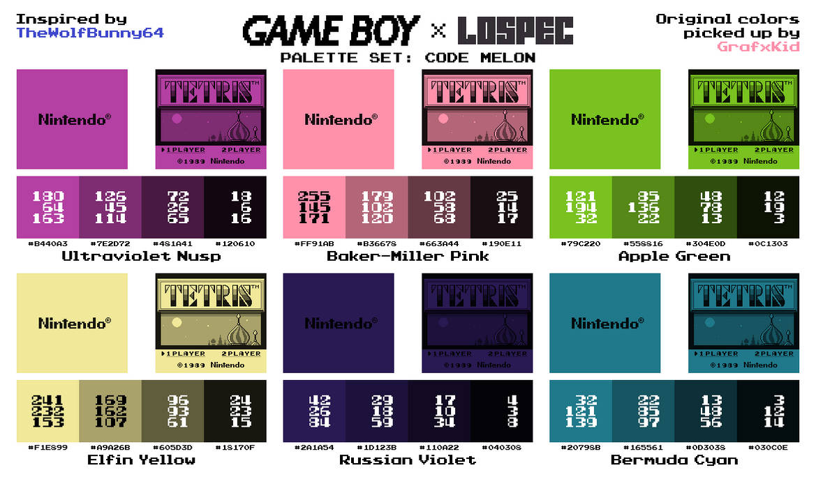 Game Boy Palette Set - Code Melon by AdvancedFan2020 on DeviantArt