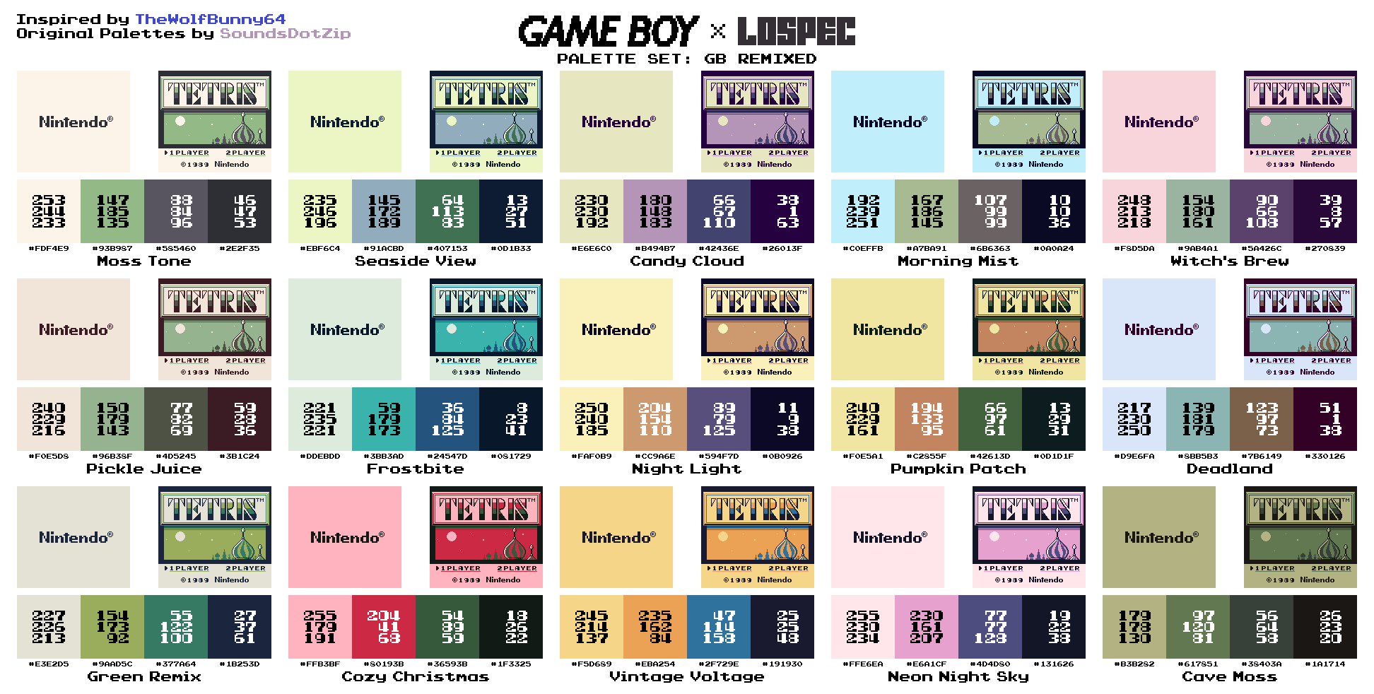 Game Boy Palette Set - GB Remixed by AdvancedFan2020 on DeviantArt