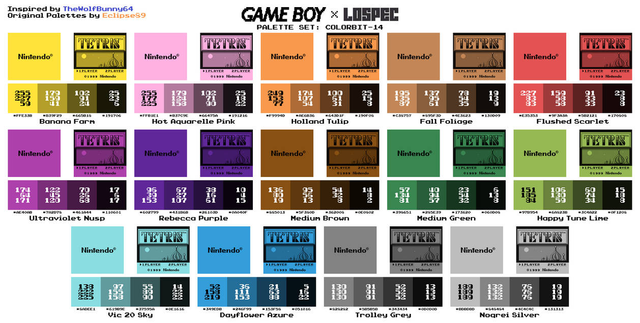 Game Boy Palette Set - Colorbit-14 by AdvancedFan2020 on DeviantArt