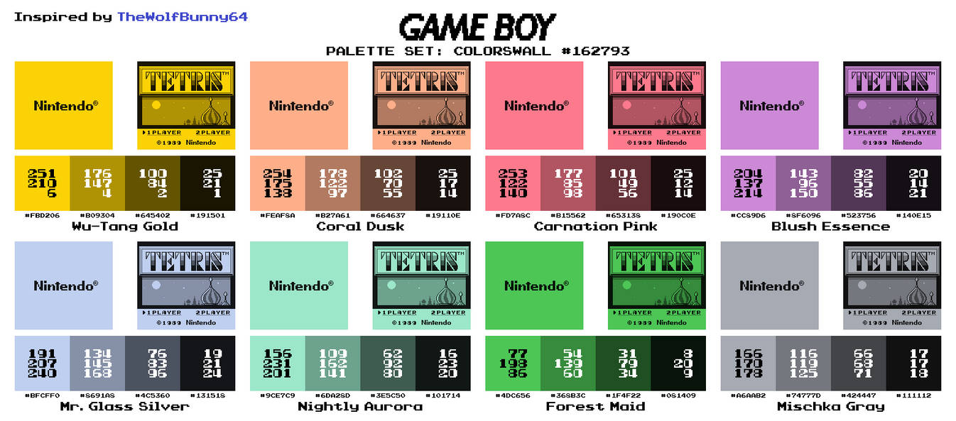 Game Boy Palette Set - ColorsWall #162793 by AdvancedFan2020 on DeviantArt