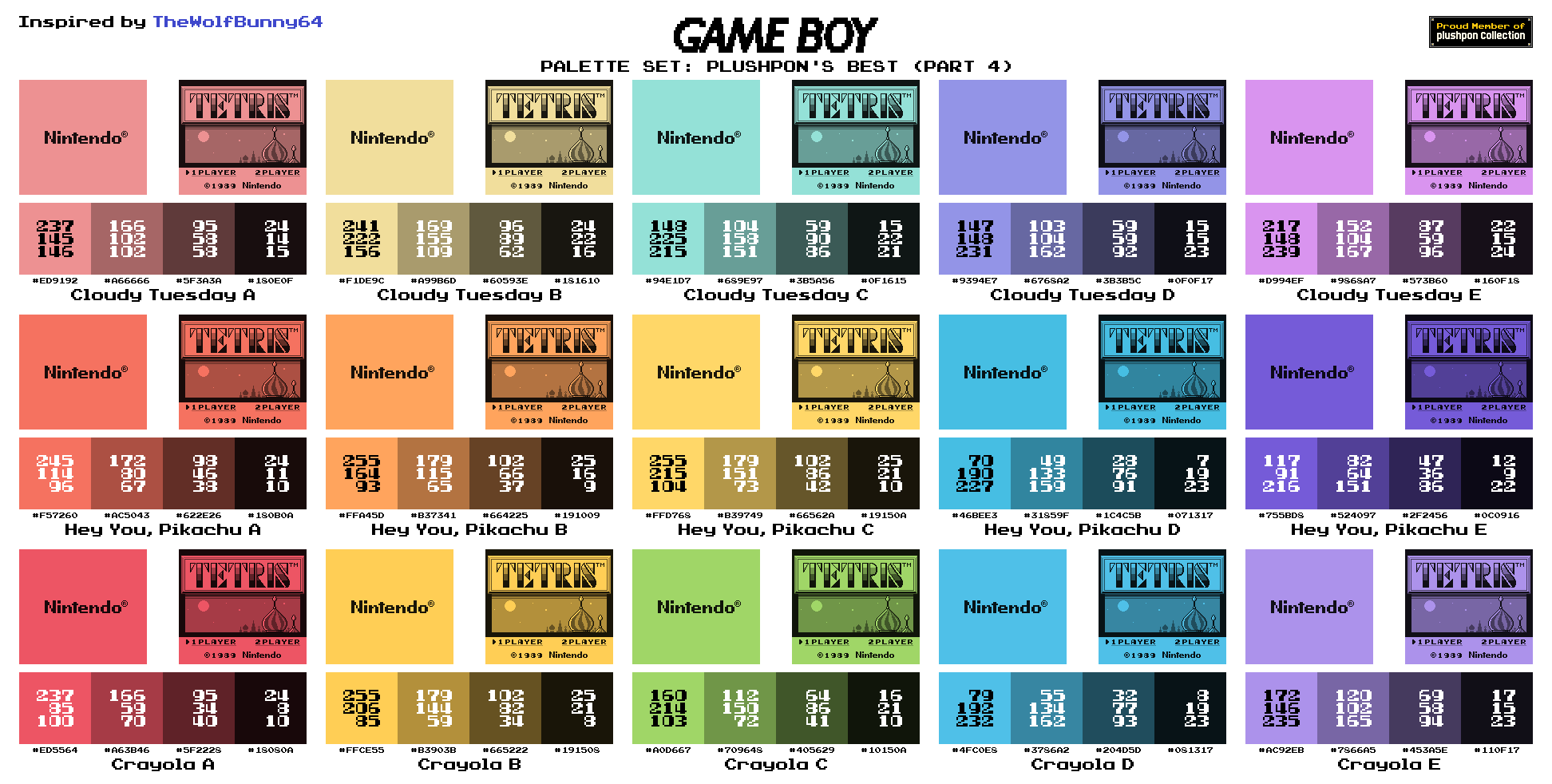 Game Boy Palette Set - Plushpon's Best (Part 4) by AdvancedFan2020 on ...