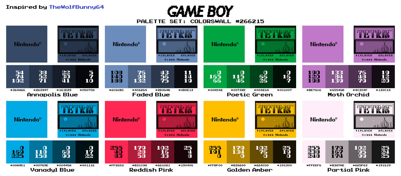 Game Boy Palette Set - ColorsWall #266215 by AdvancedFan2020 on DeviantArt