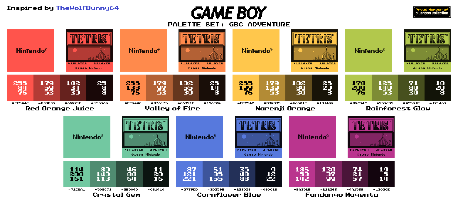 Game Boy Palette Set - GBC Adventure by AdvancedFan2020 on DeviantArt